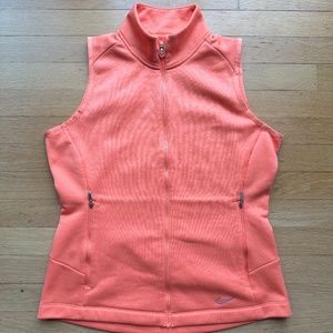 Nike Golf Womens Orange Polka Dot Full Zip Vest Women's Size M
